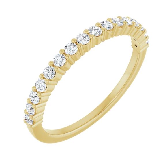 14k yellow 1/4 carat lab-grown diamond band