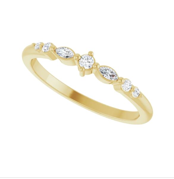14k yellow 1/8cttw natural diamond stackable ring