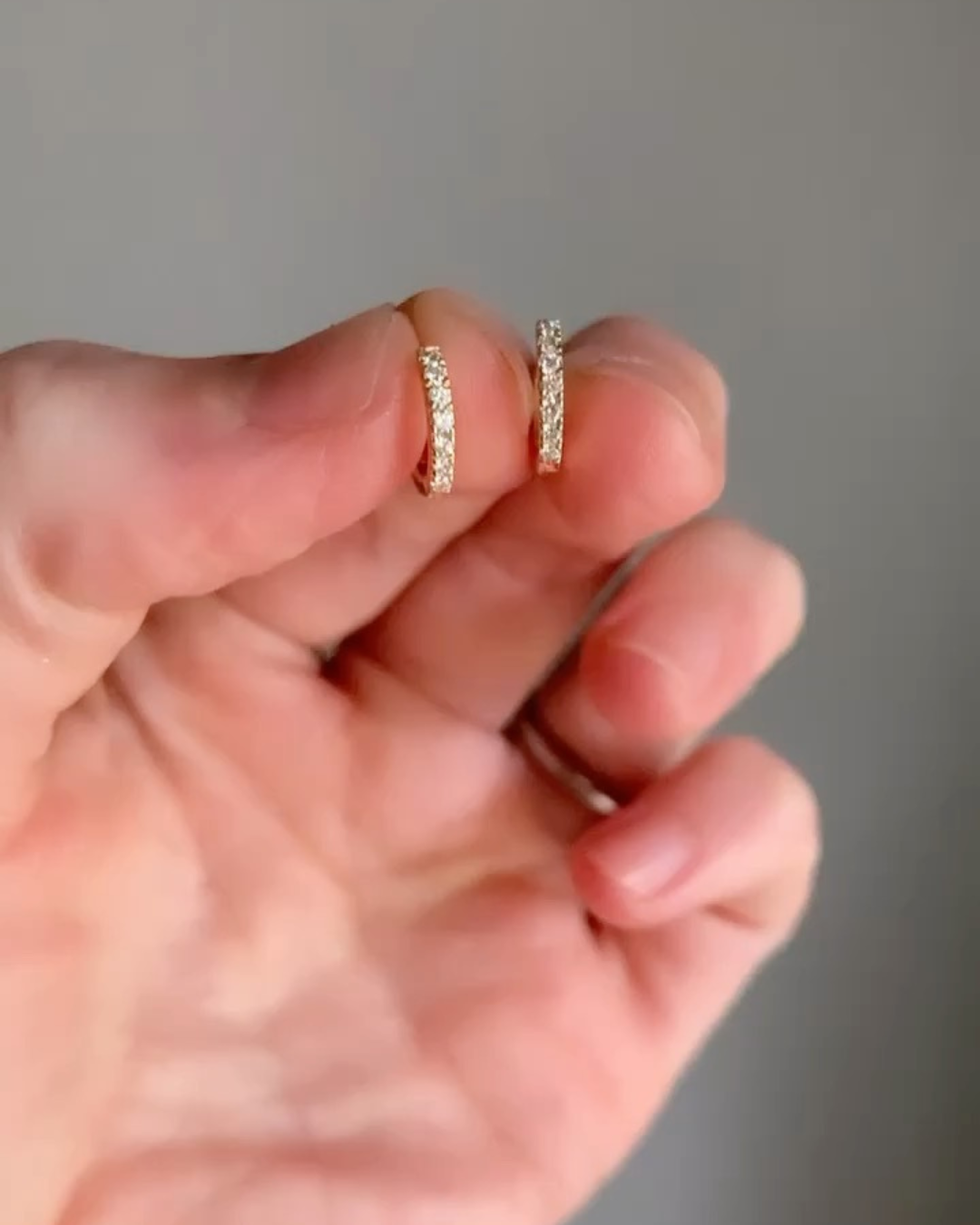 14k yellow gold lab grown diamond hoops