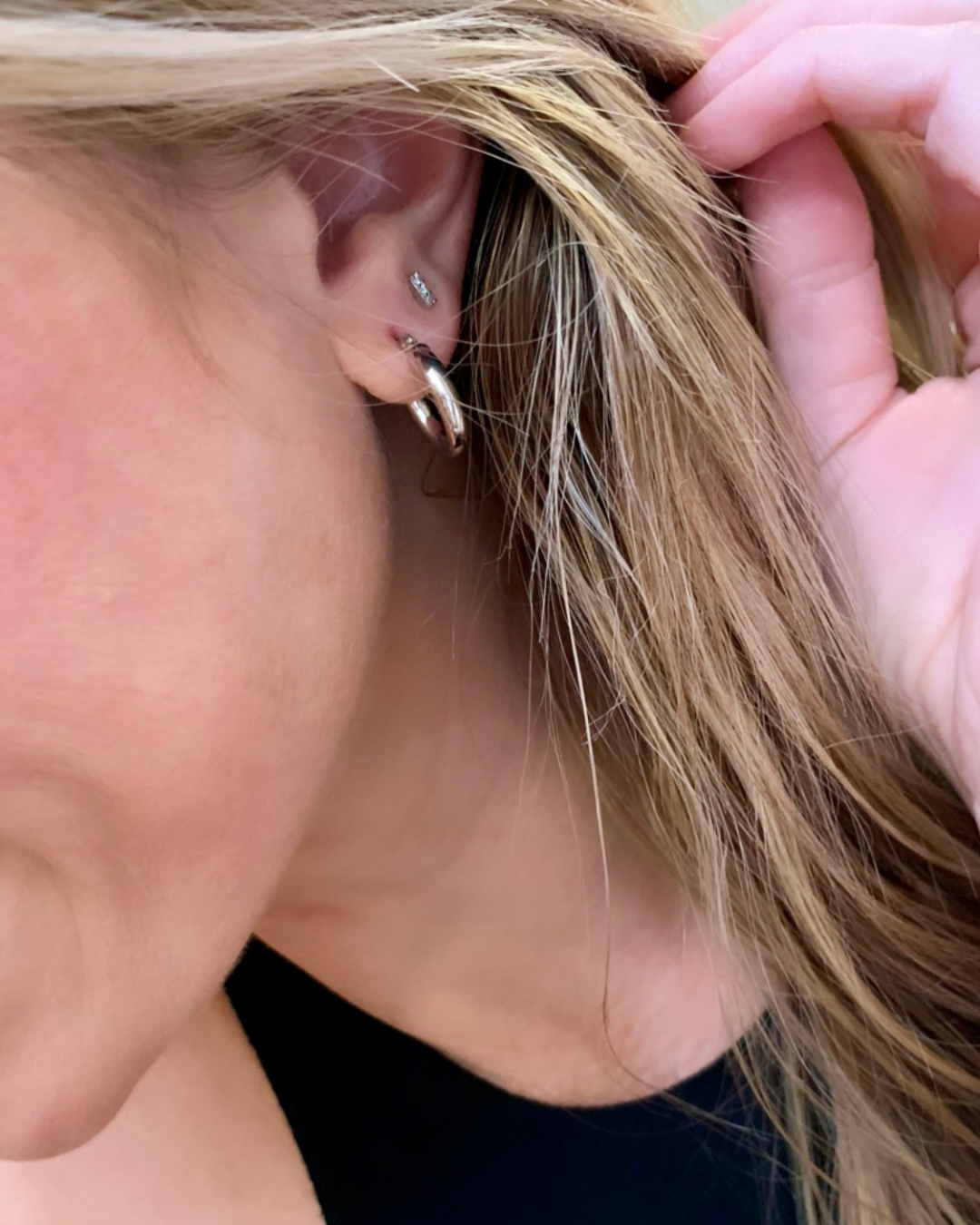 sterling silver polished hoop earrings