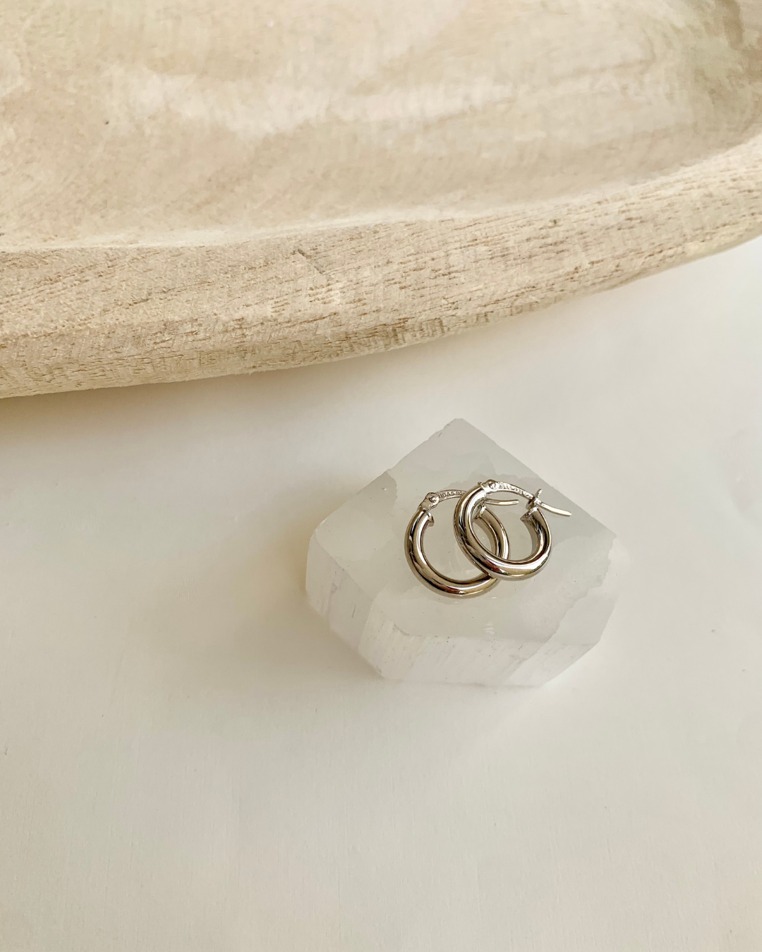 sterling silver polished hoop earrings