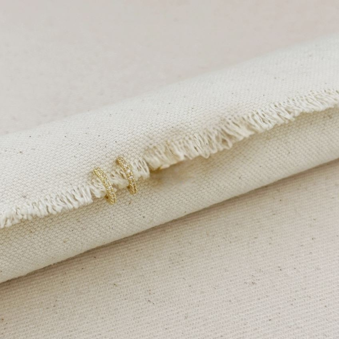 18k yellow gold filled cz hoop earrings