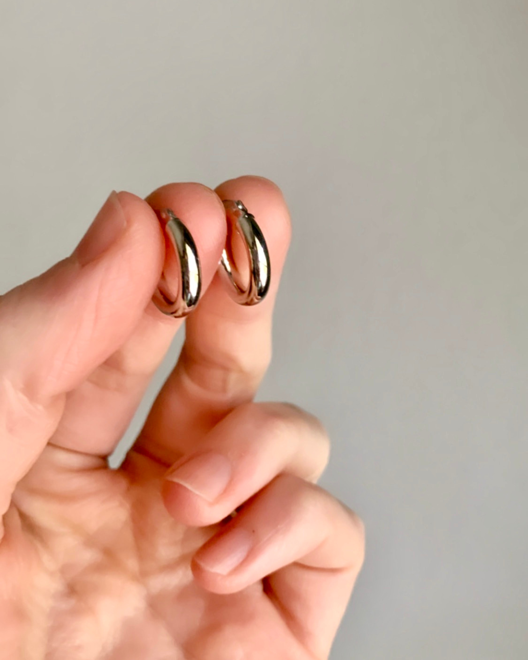 sterling silver polished hoop earrings