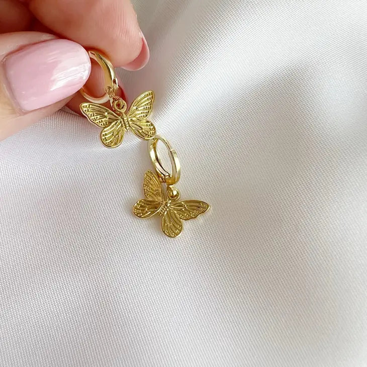 Mariposa Butterfly Huggie Hoop Earrings