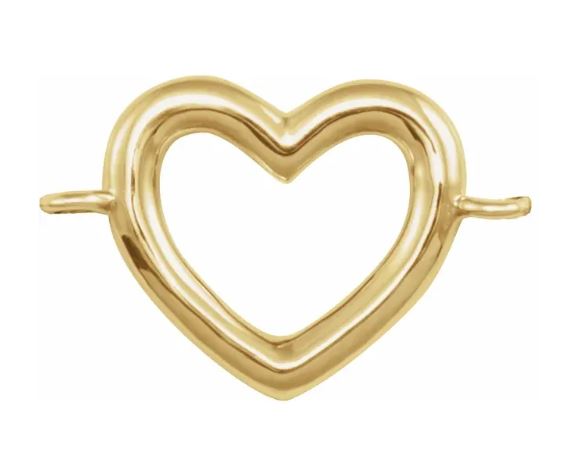 14k yellow gold open heart link