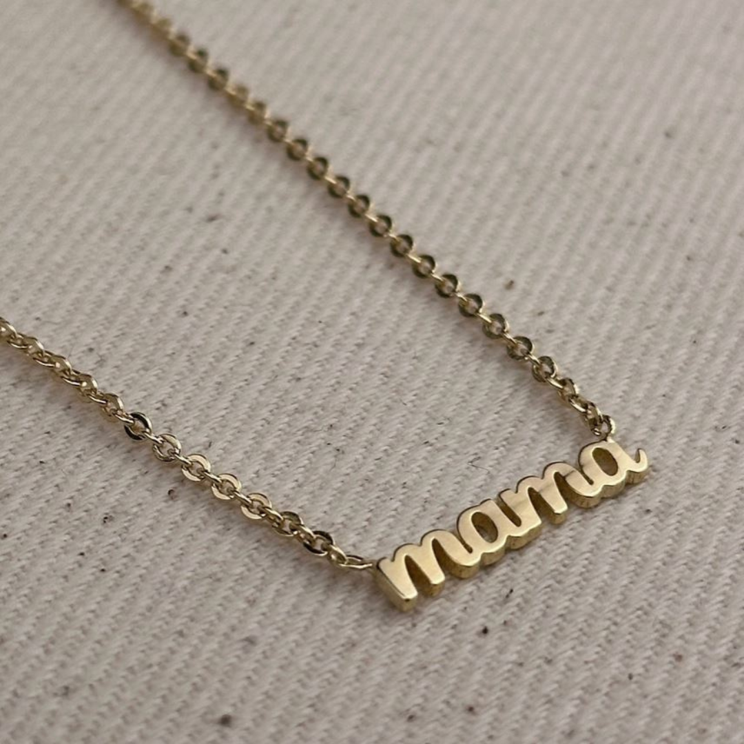 18k yellow gold filled "mama" necklace