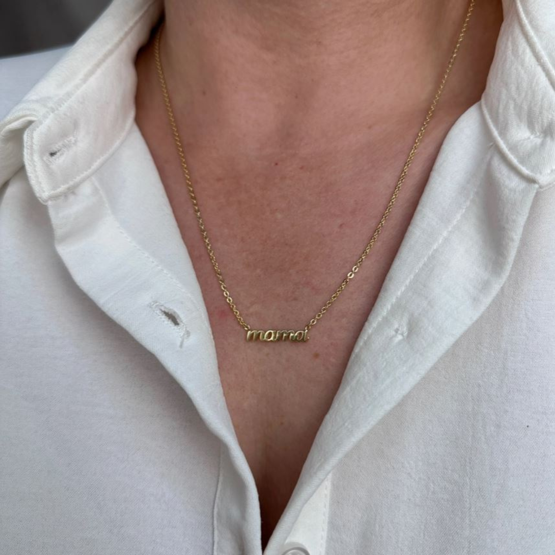 18k yellow gold filled "mama" necklace