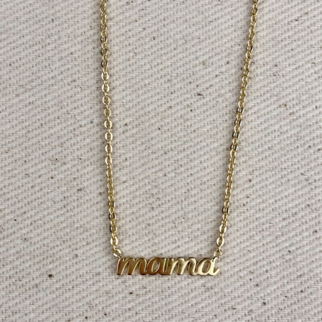 18k yellow gold filled "mama" necklace