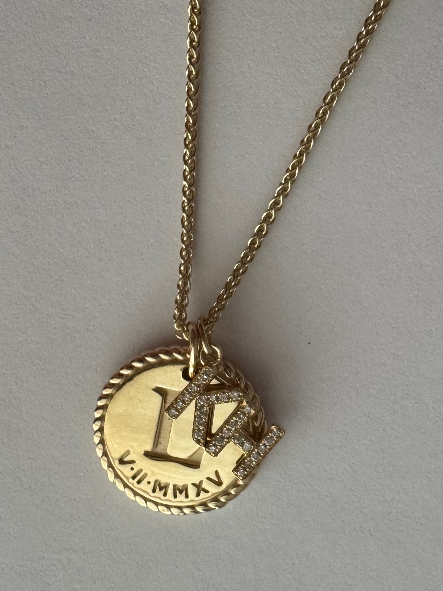 Supply and solder diamond "H" charm to customer's "K" charm