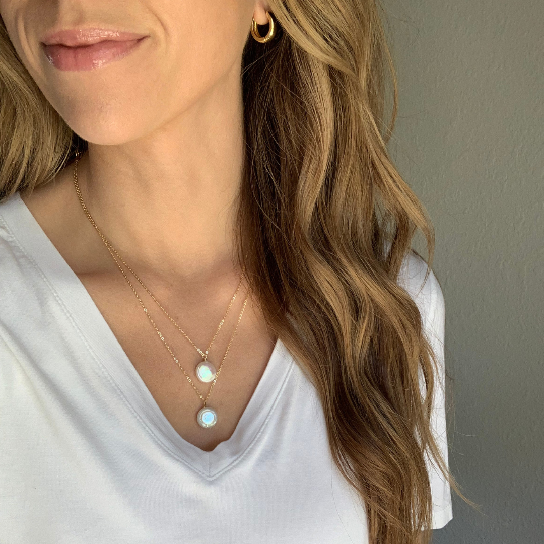 the kayla coin pearl pendant