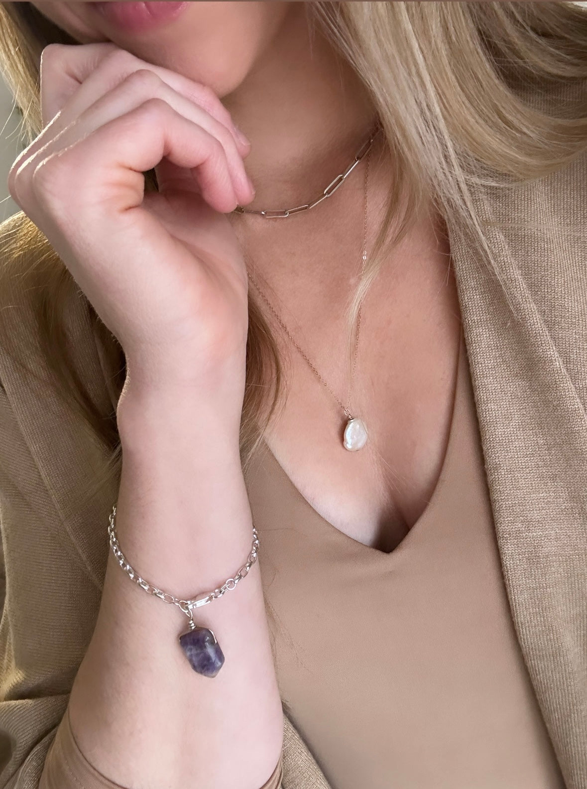 amethyst bracelet / pendulum