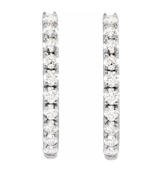14k gold lab-grown diamond hoop earrings