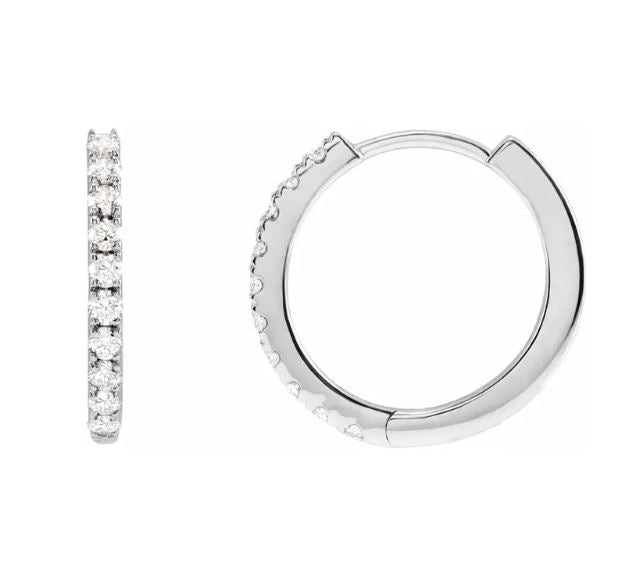 14k gold lab-grown diamond hoop earrings