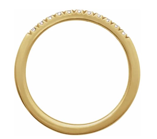 14k yellow gold lab grown diamond band totaling 1/6 carat.