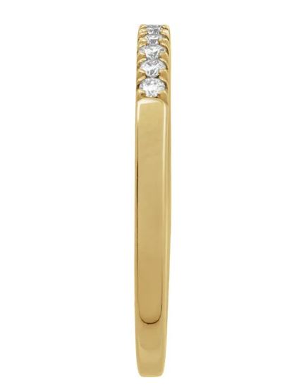 14k yellow gold lab grown diamond band totaling 1/6 carat.