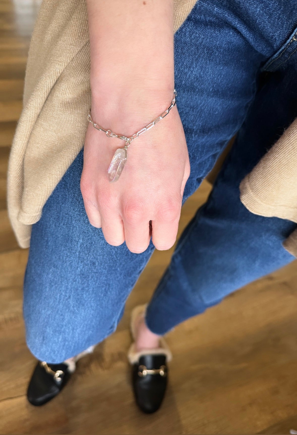 clear quartz bracelet / pendulum