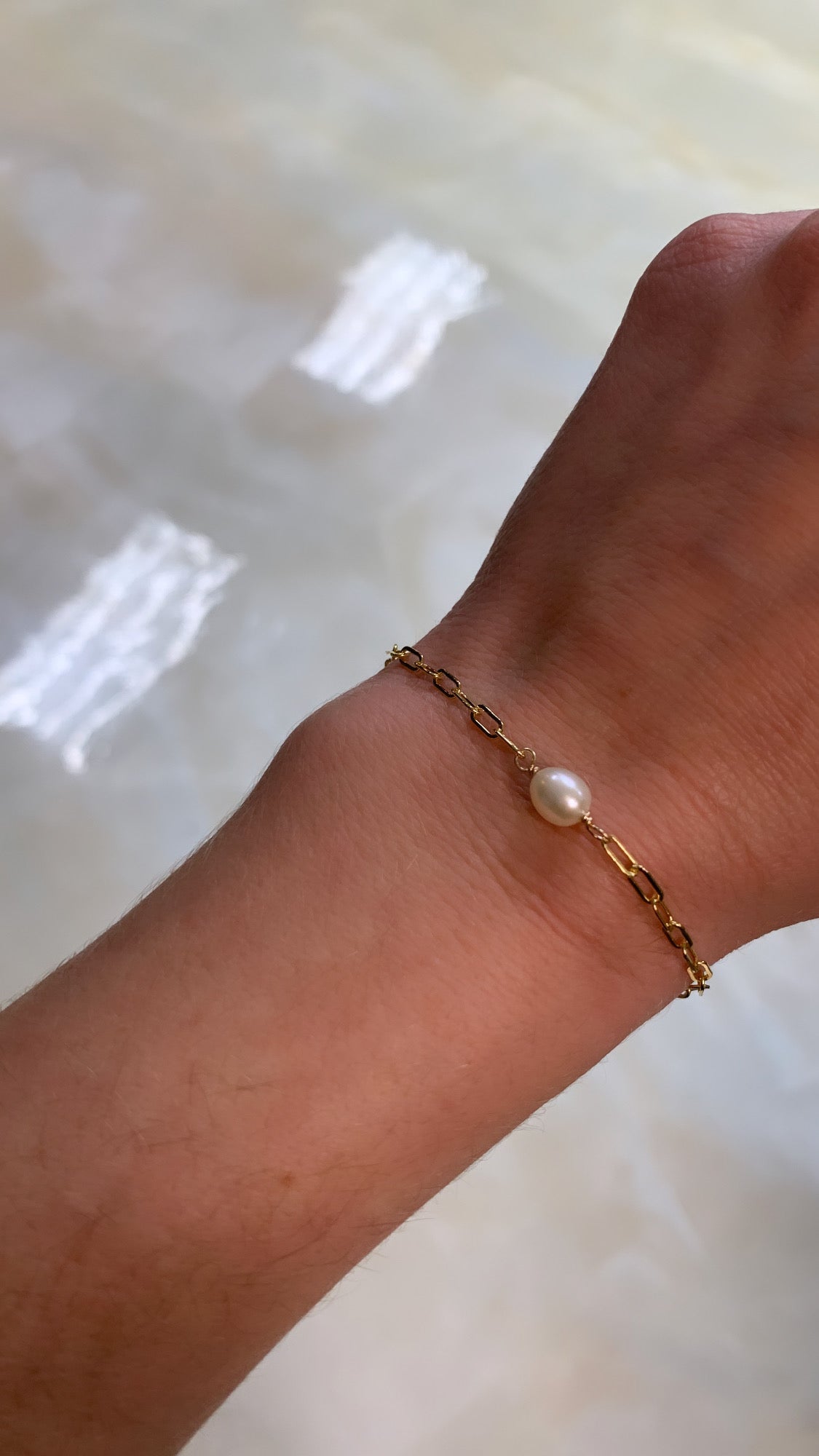 long link pearl bracelet