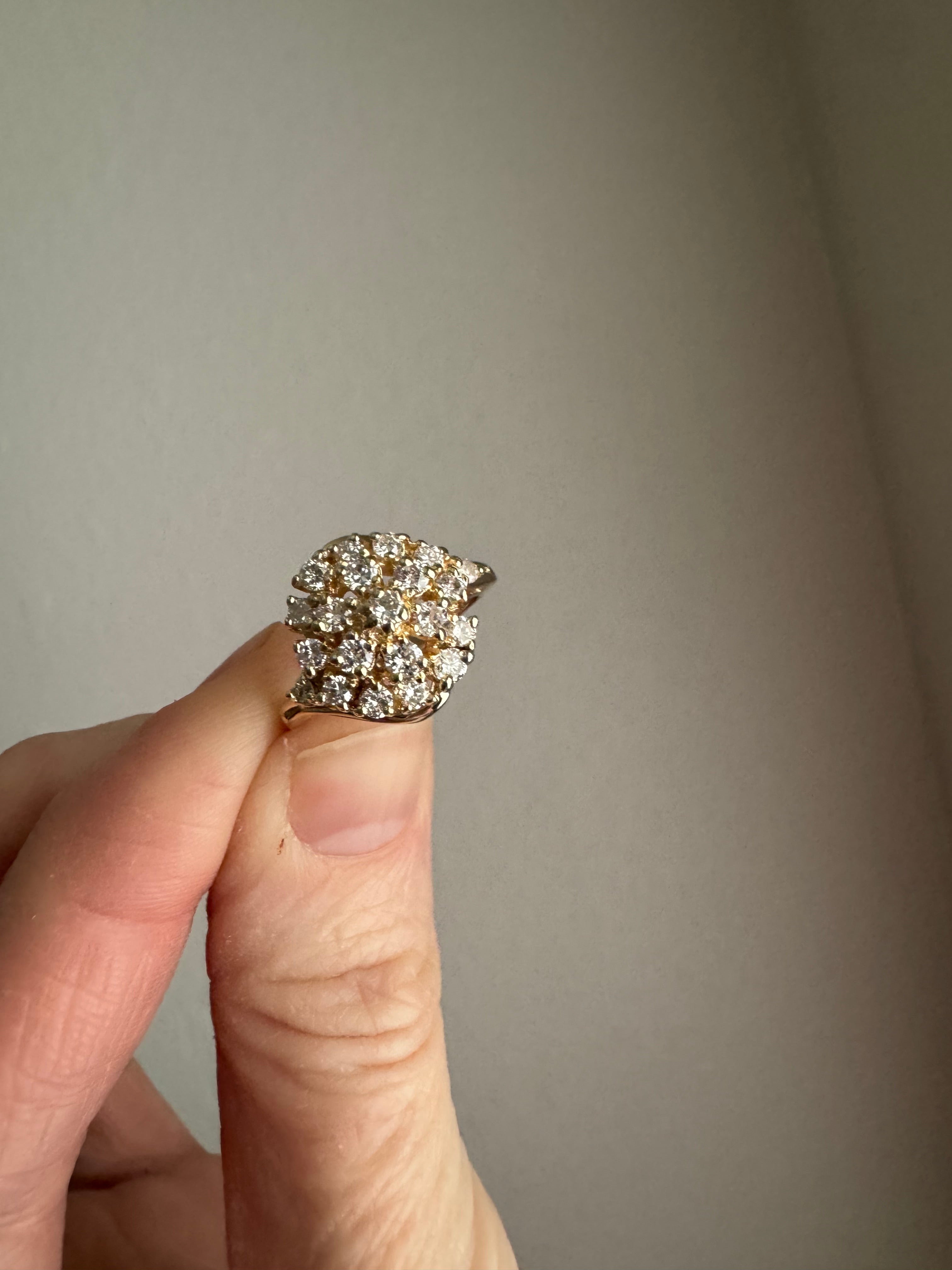 Retip as necessary and supply & set missing diamond- ladies y/g diamond fashion ring