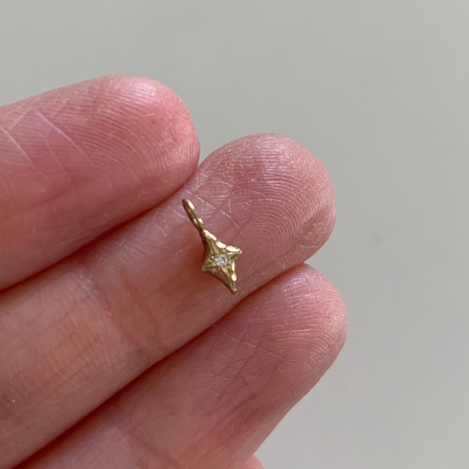 14k yellow gold diamond North Star Charm