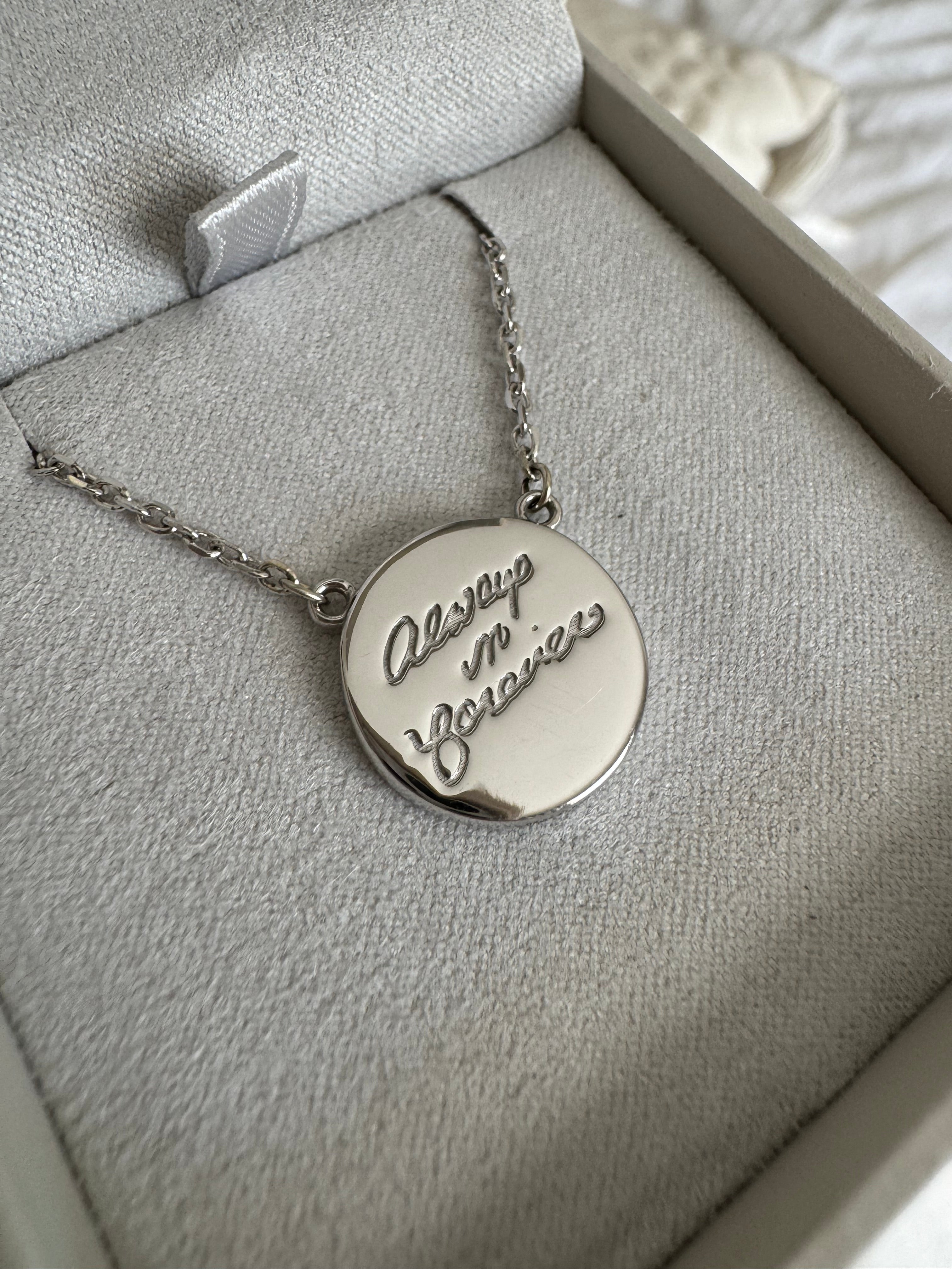 Custom: 10k white gold diamond and gemstone Nana disc necklace