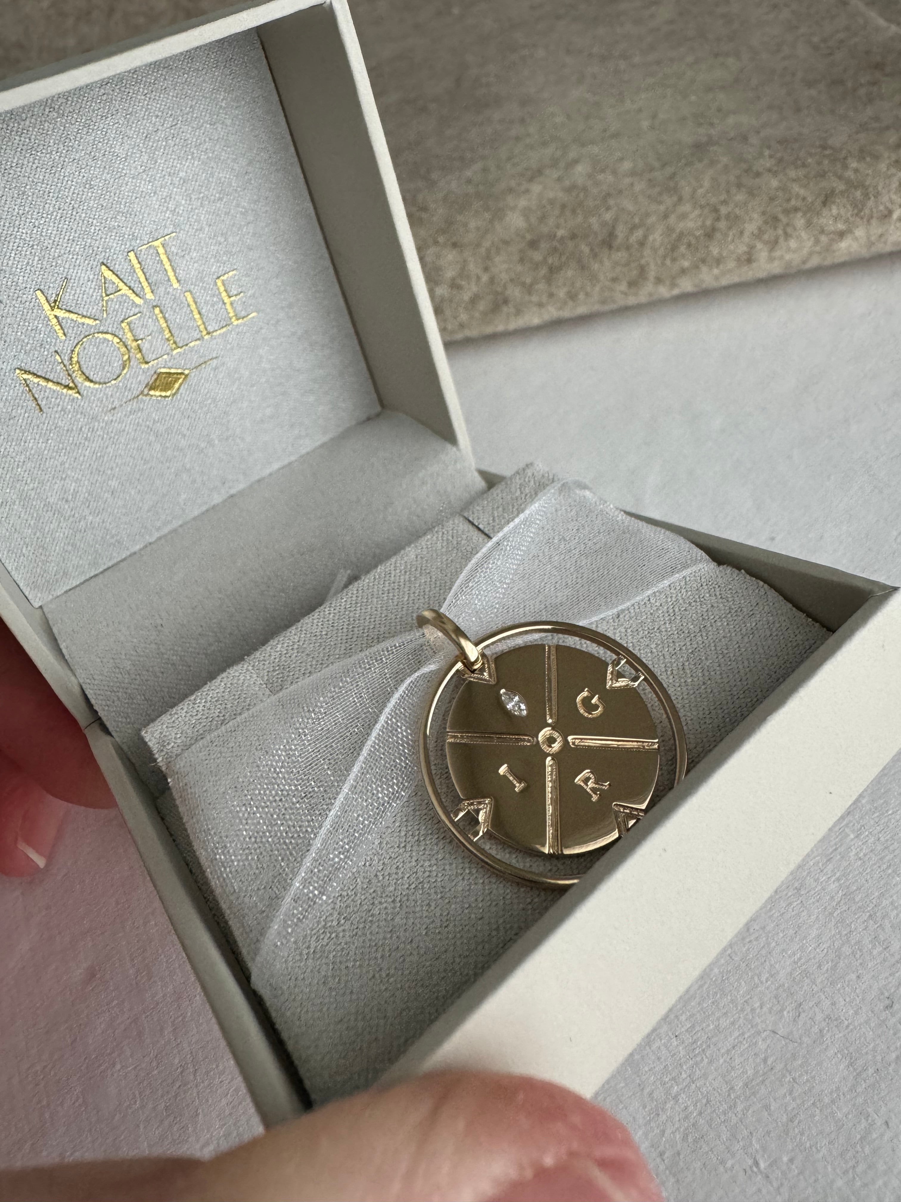 14k yellow gold custom initial pendant