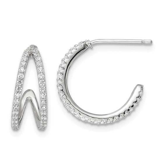 cz split hoop earrings
