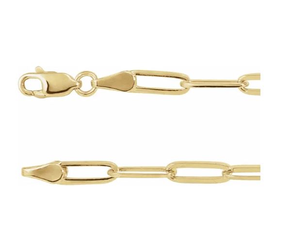 18K Yellow Gold-Plated Sterling Silver 3.85 mm Paperclip-Style 16" Chain