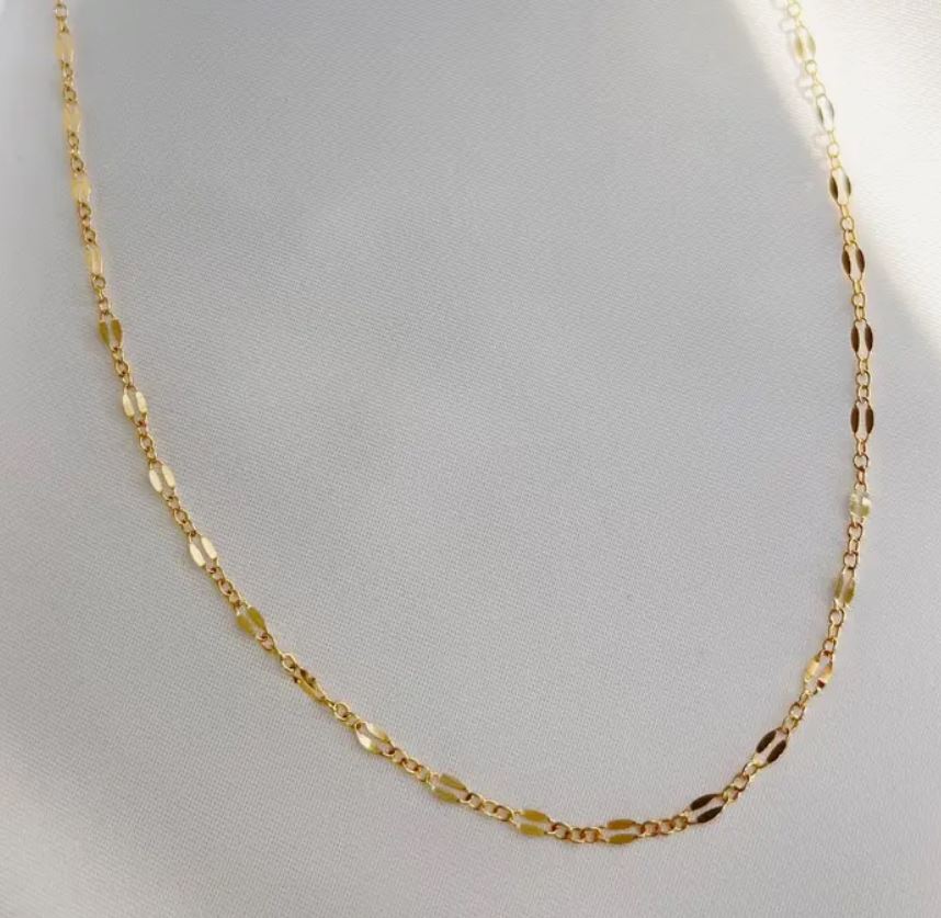 20% off - Kamryn Dapped Sequin Layering Chain Necklace Gold Filled by True by Kristy