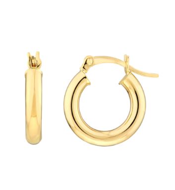 10k yellow gold polished hoop earrings