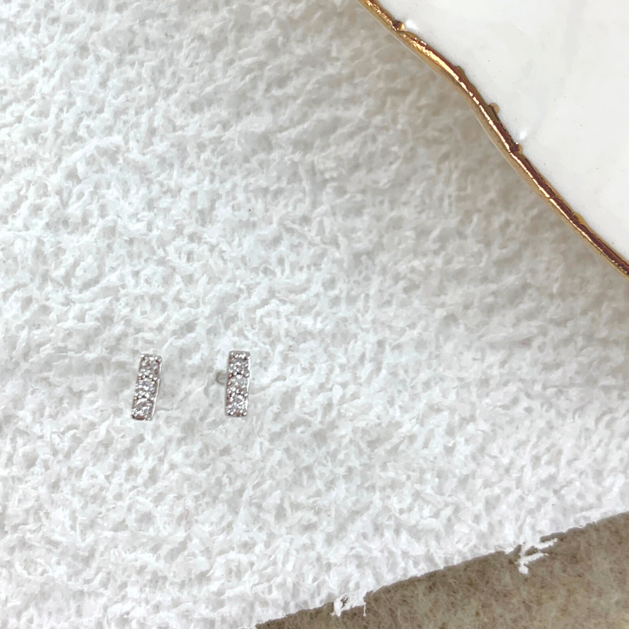 Small Diamond Bar Earrings