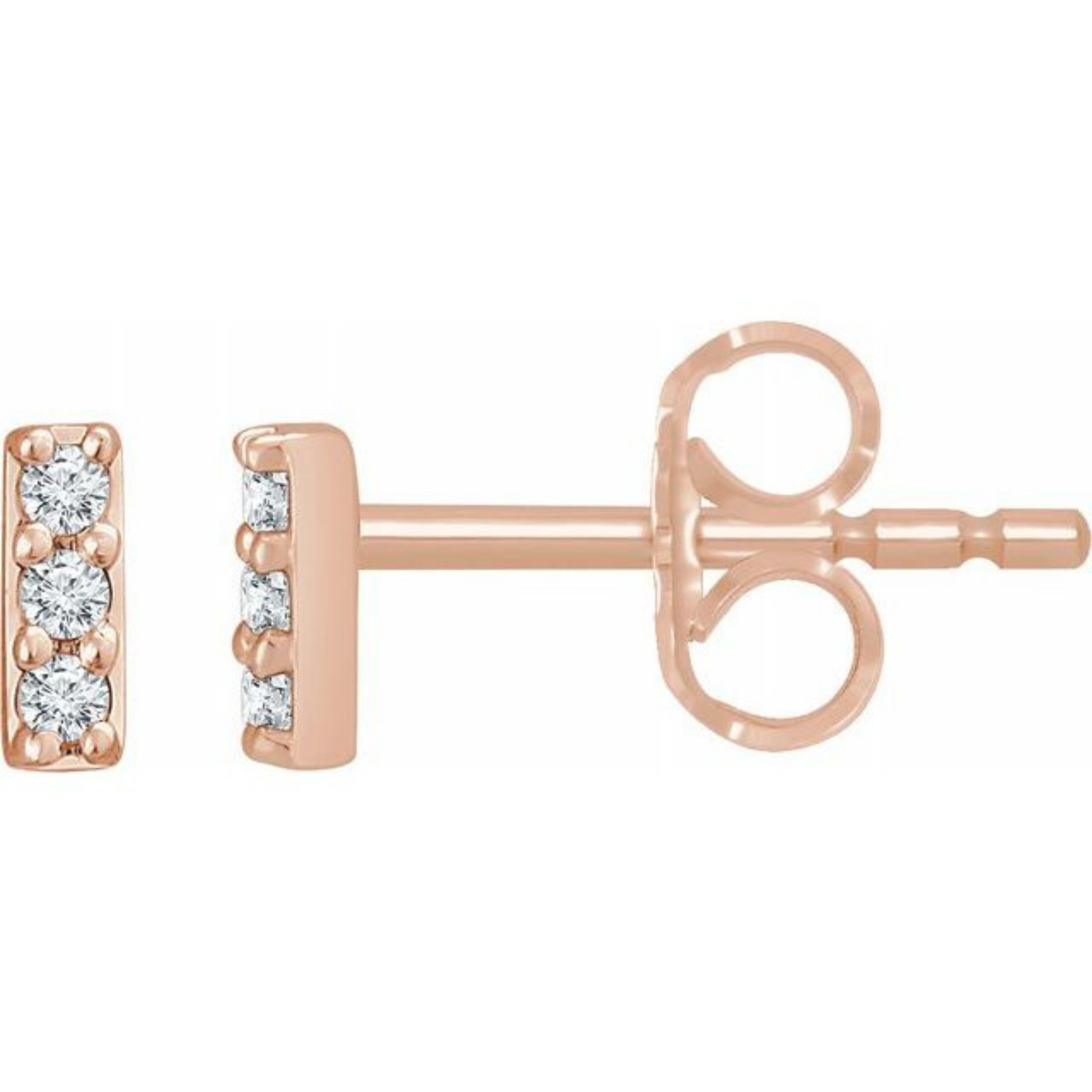 Small Diamond Bar Earrings