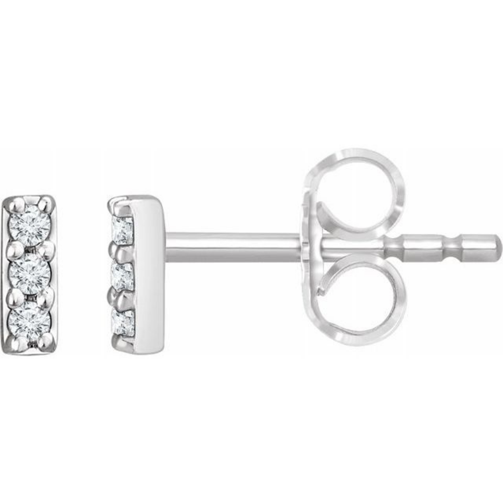 Small Diamond Bar Earrings