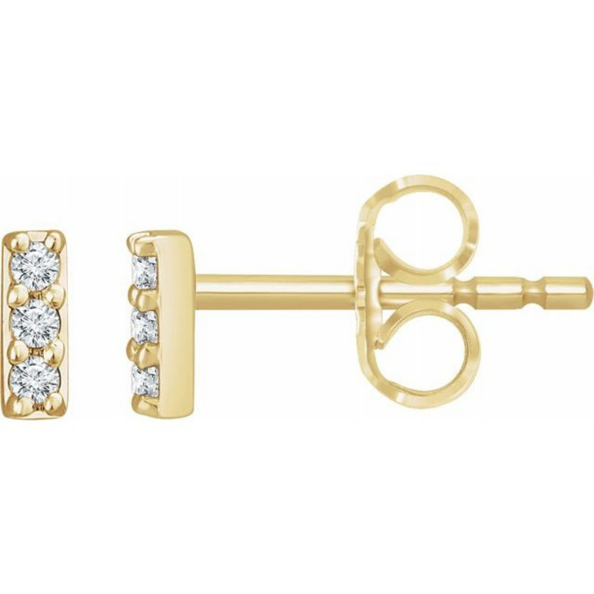 Small Diamond Bar Earrings
