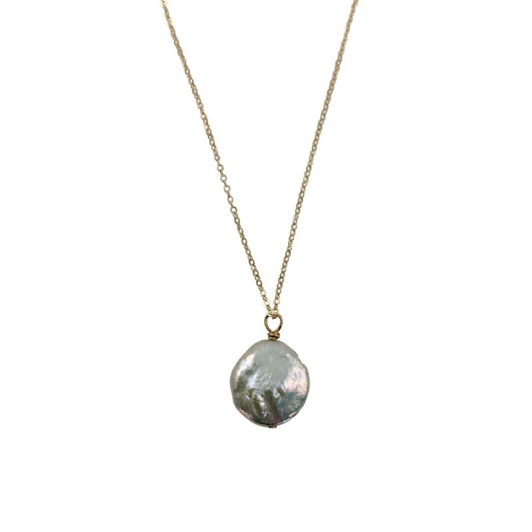 the kayla coin pearl pendant