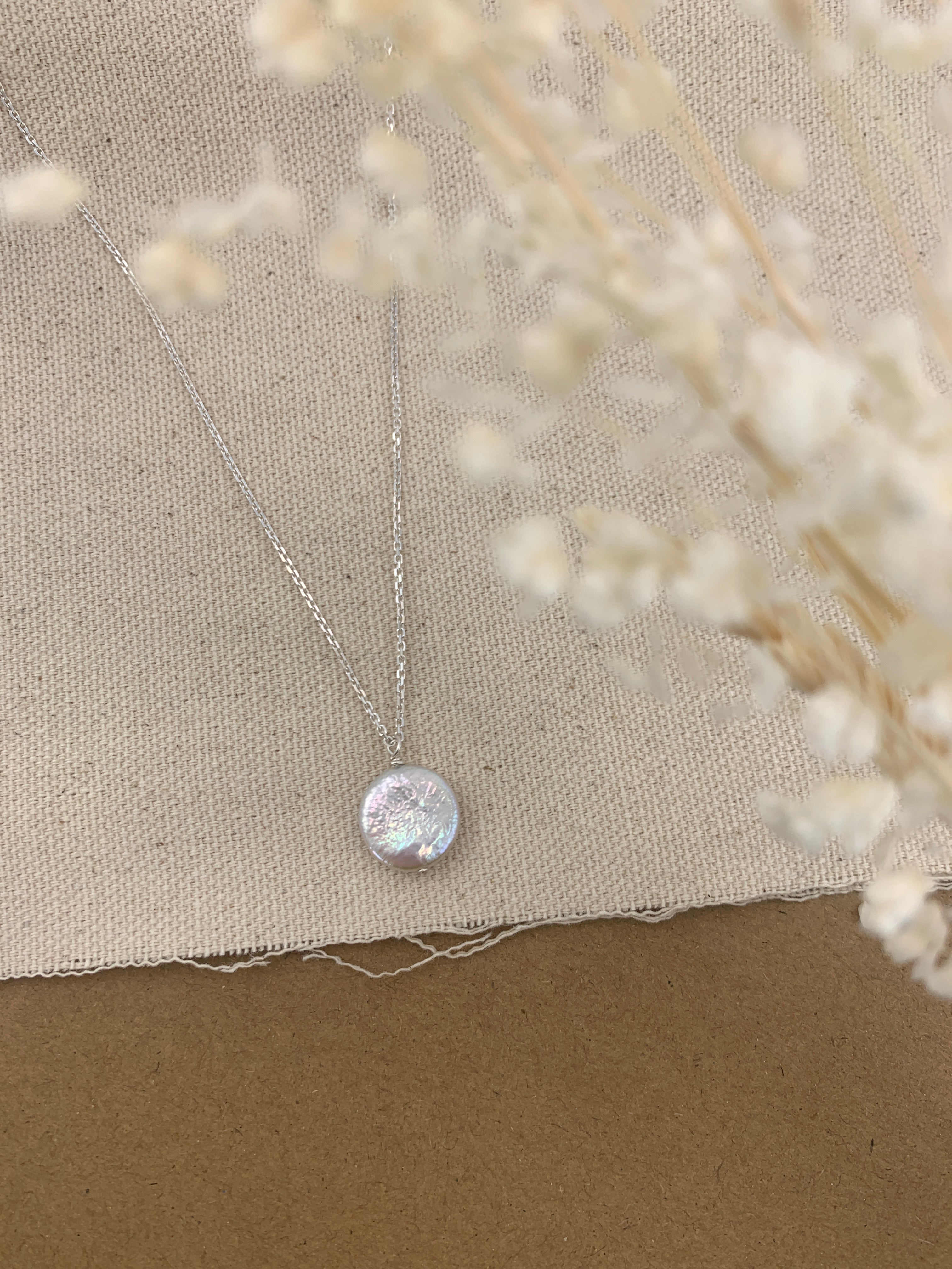 the kayla coin pearl pendant