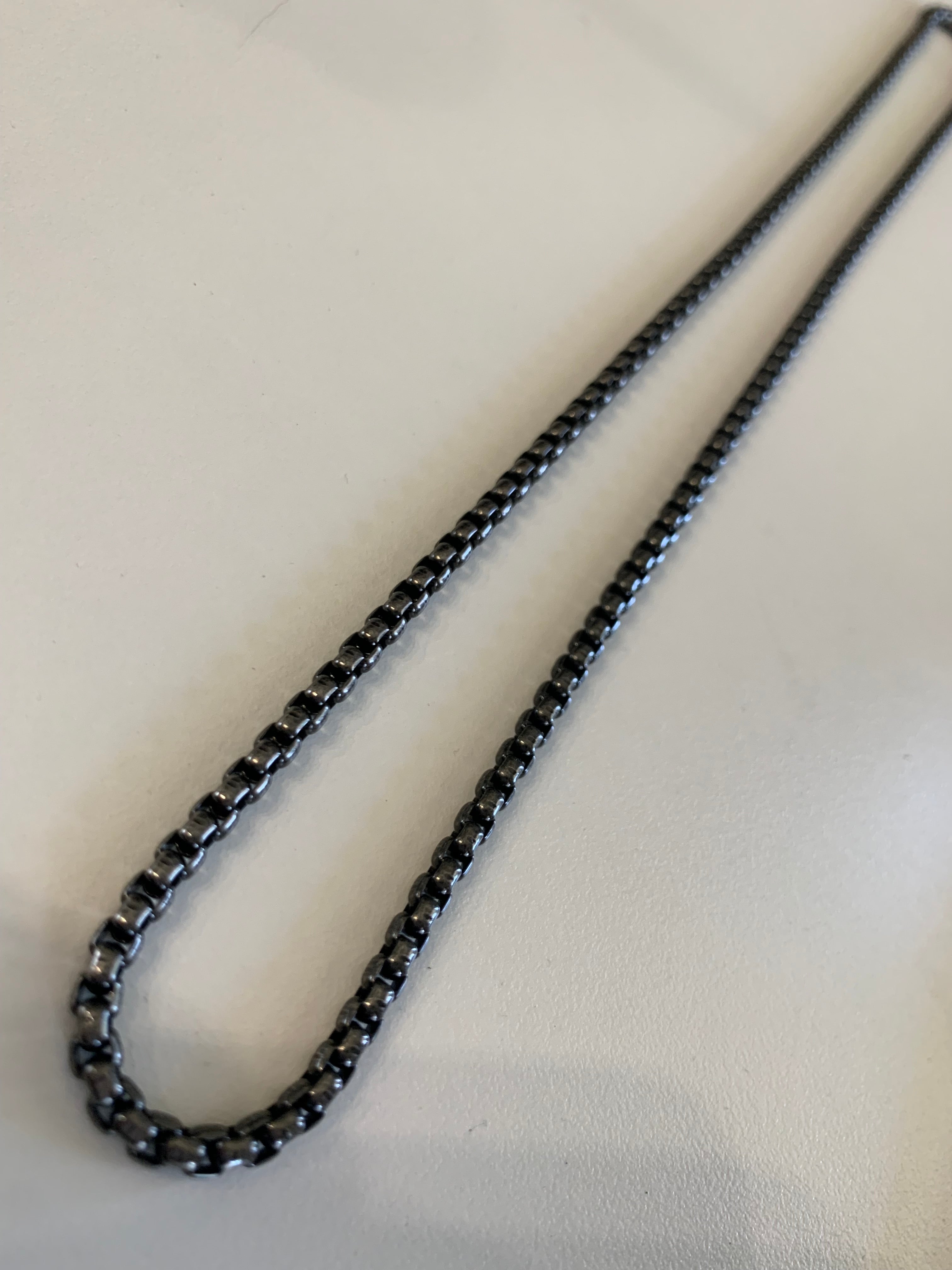 Stainless Steel Antiqued and Polished 3.9mm 24 inch Rounded Box Chain