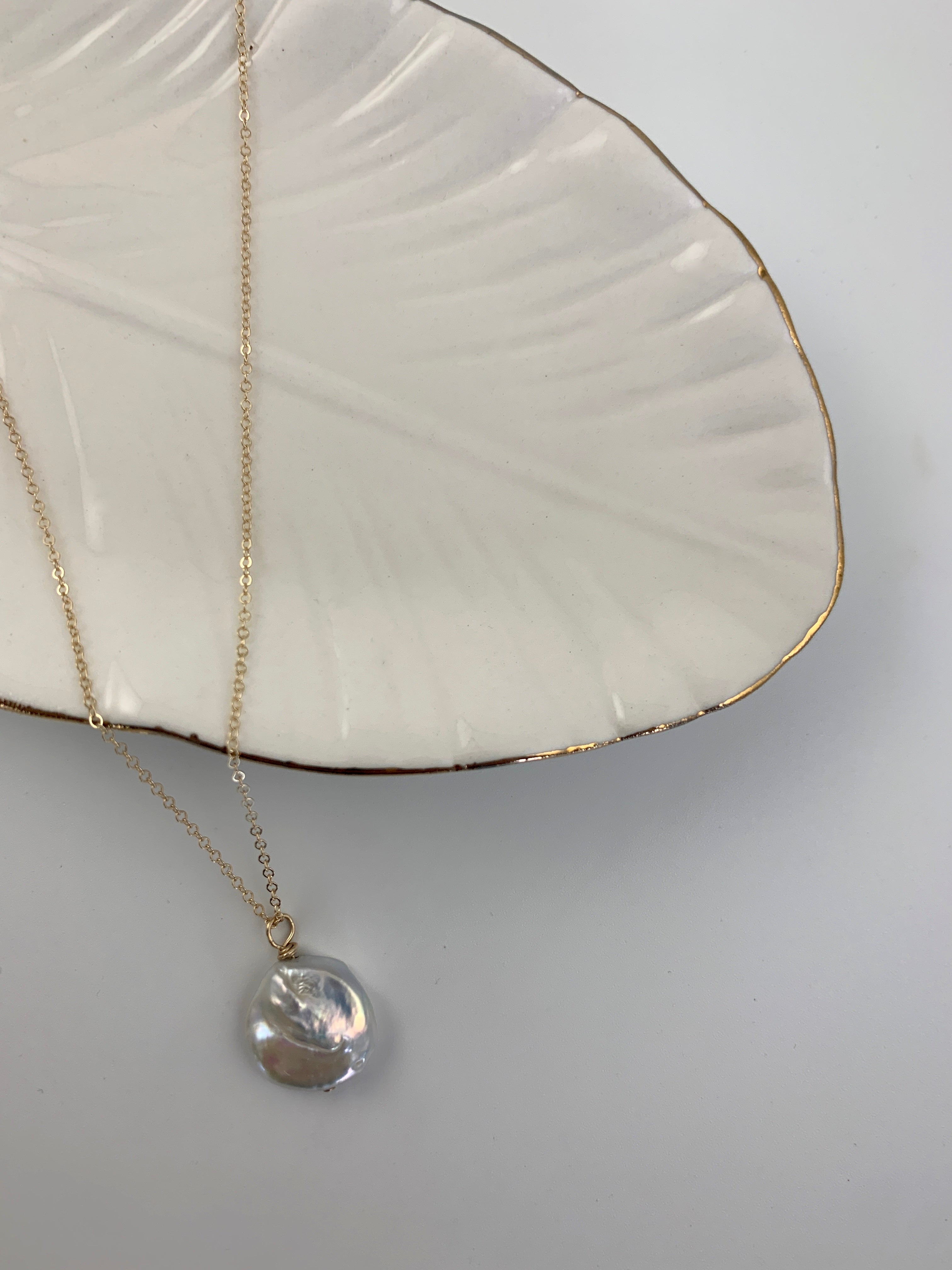 the kayla coin pearl pendant