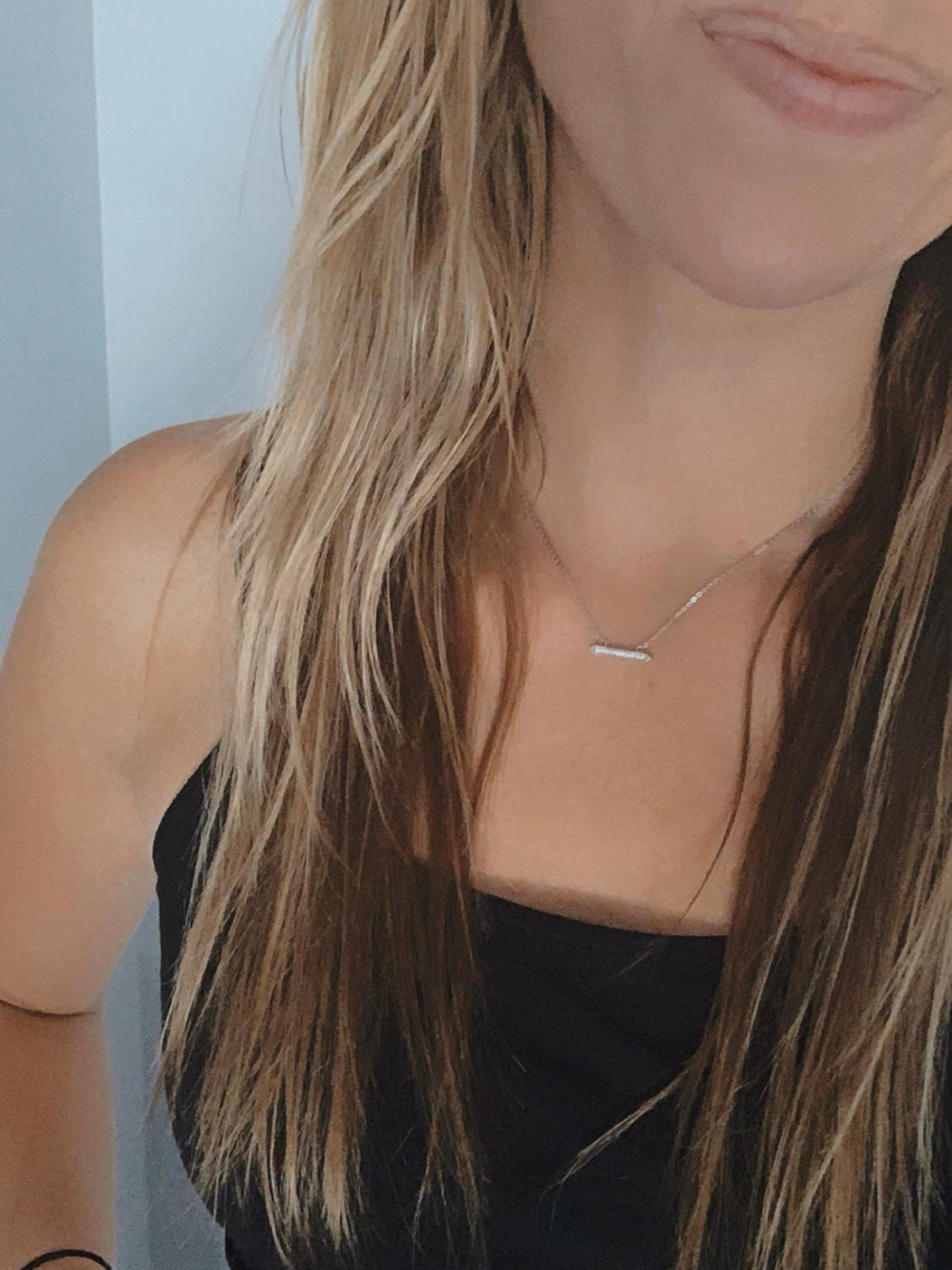 Pointed Diamond Bar Necklace