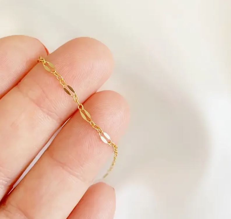 Kamryn Dapped Sequin Layering Chain Necklace Gold Filled by True by Kristy