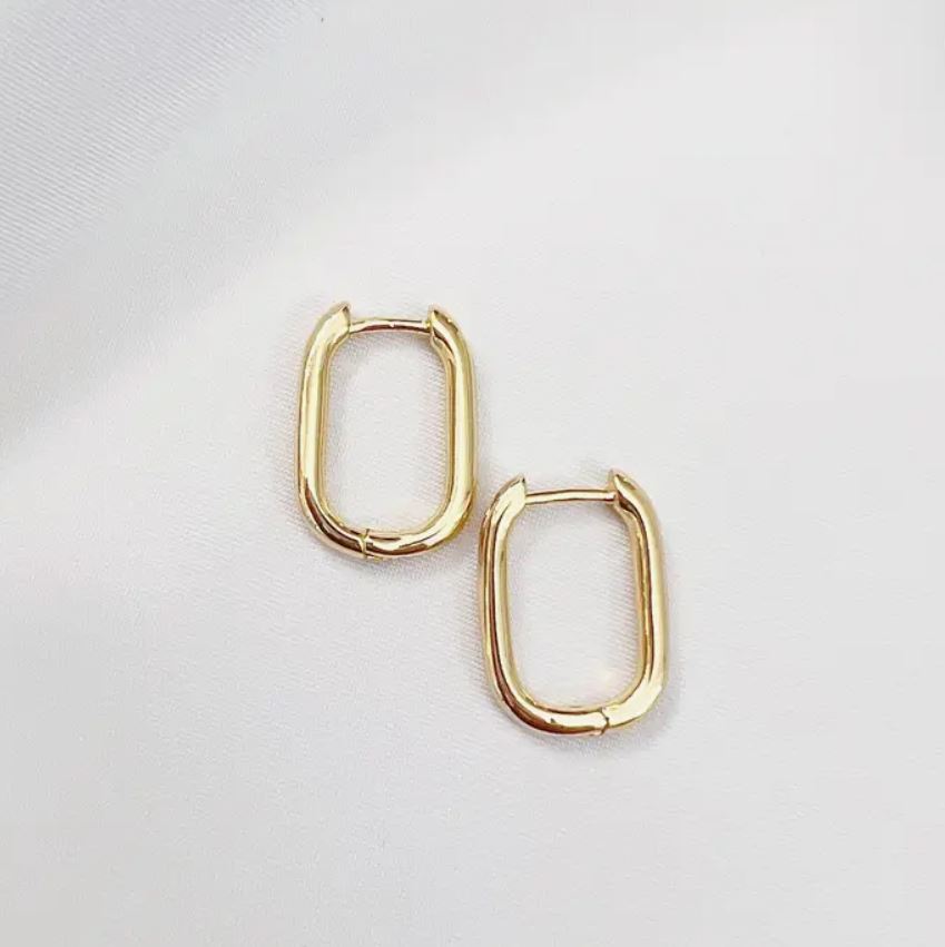 Kamryn Oblong Hoops Gold Filled by True by Kristy