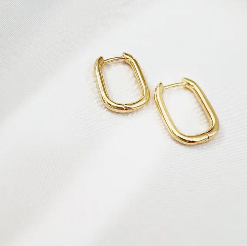 Kamryn Oblong Hoops Gold Filled by True by Kristy