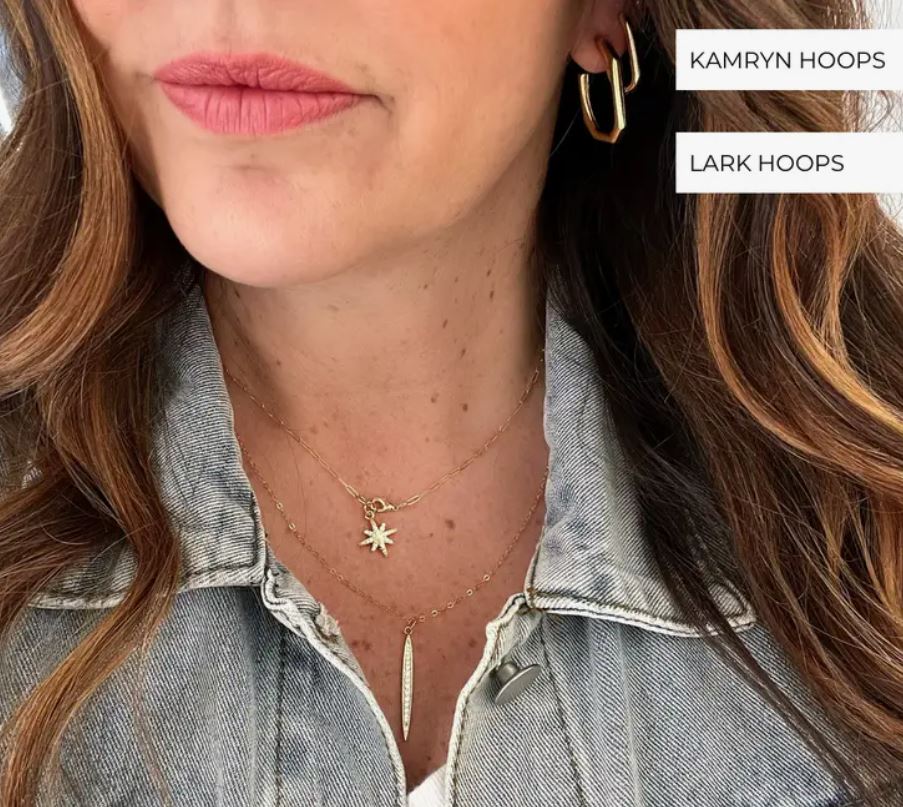 Lark Oblong Hoops Gold Filled by True by Kristy