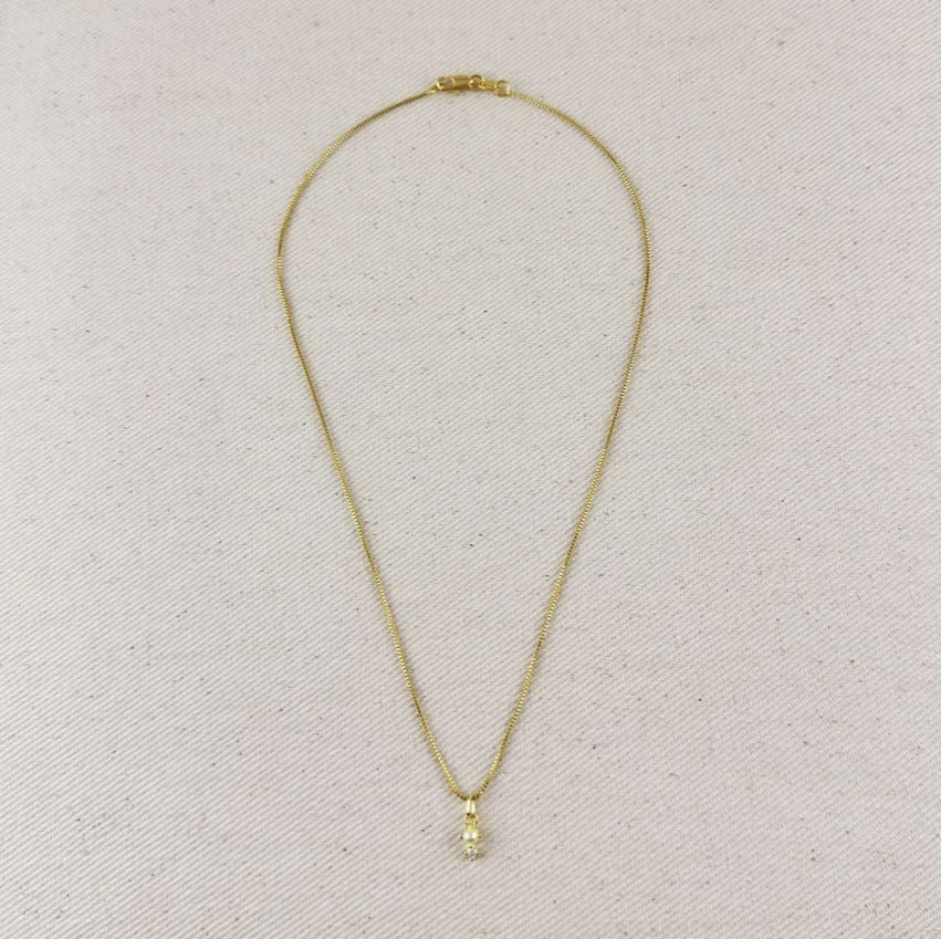 18k Gold Filled Pearl & Crystal Necklace