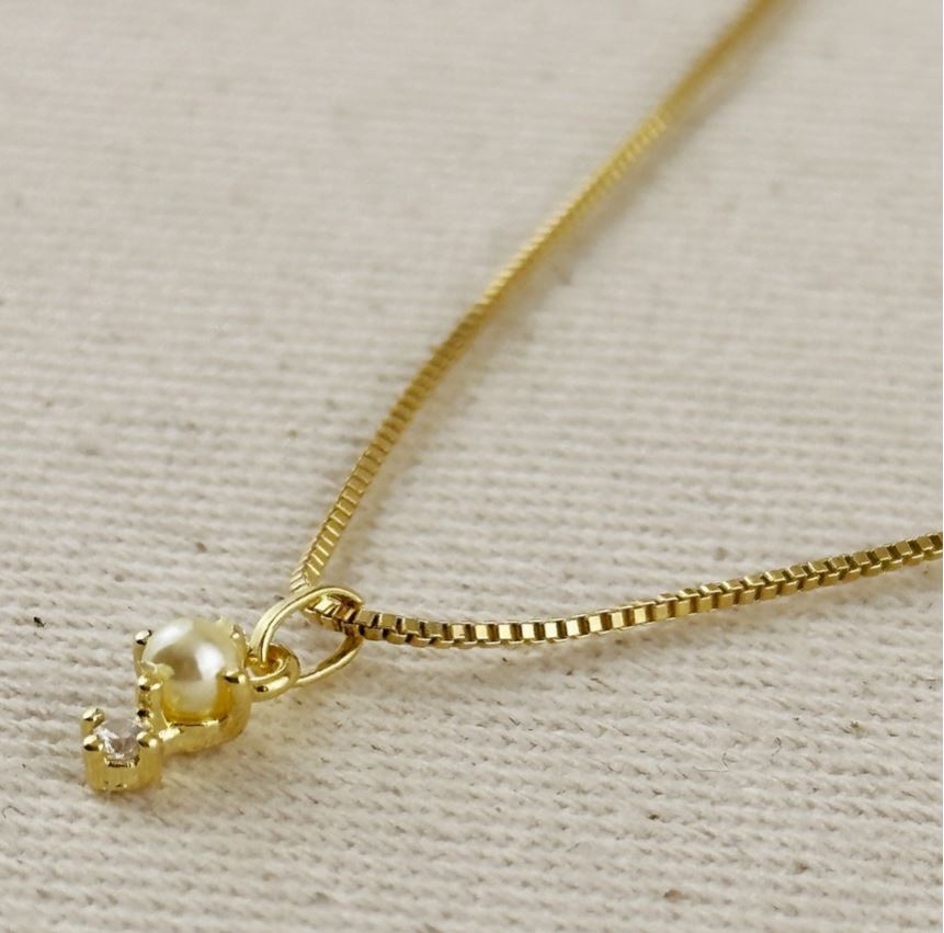 18k Gold Filled Pearl & Crystal Necklace