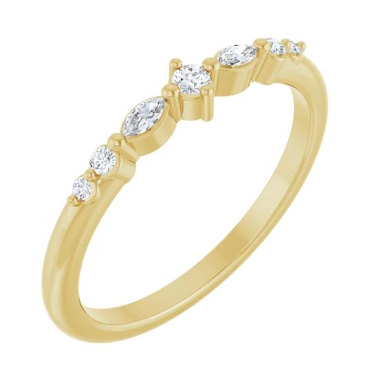 14k yellow 1/8cttw natural diamond stackable ring