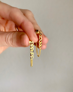 curb chain front-to-back earrings