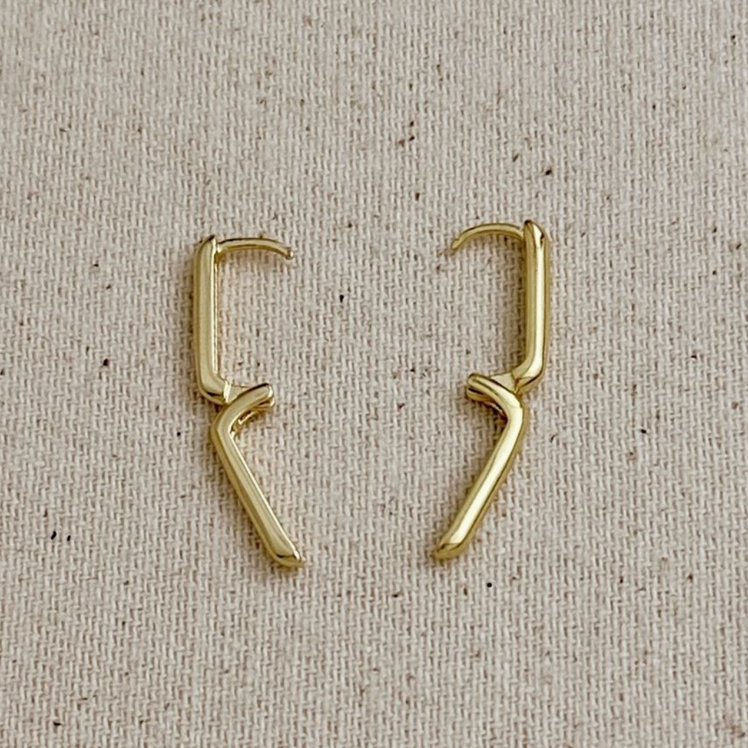 18k yellow gold filled oblong hoop earrings