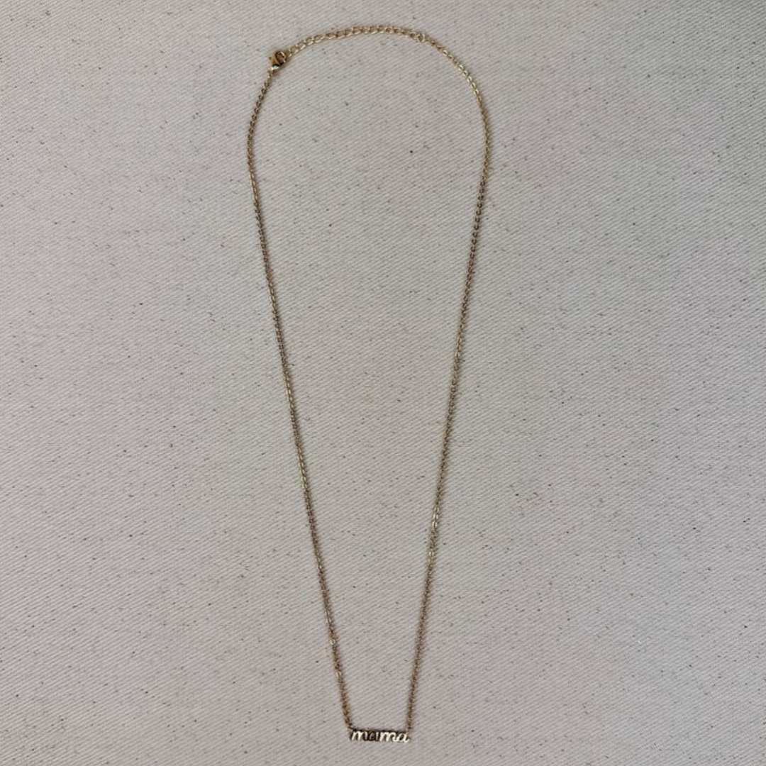 18k yellow gold filled "mama" necklace
