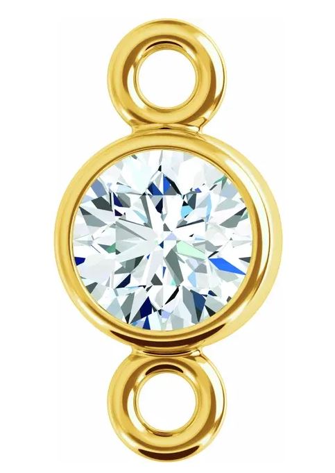 14K Yellow 3 mm Round Lab-Grown Moissanite Link (Life in Gold)