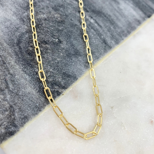 2.5 mm Wide Yellow Gold Filled Paperclip Chain